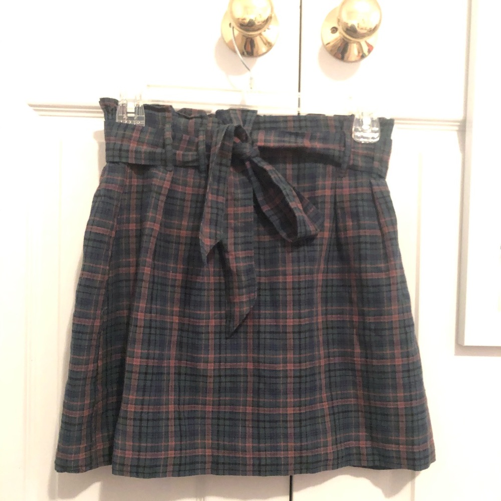 Green and Pink Checkered American Eagle Skirt